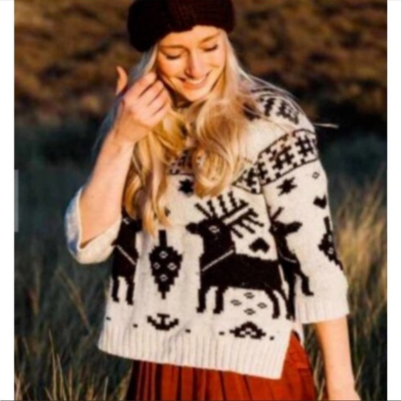 H & M reindeer 4/3 sleeve Alpaca Blend sweater XS - Picture 1 of 6